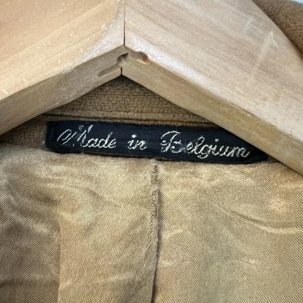 Rare Van Gils Mens Cashmere Coat Vintage Camel Tan 3 Button Overcoat Sz 36-38